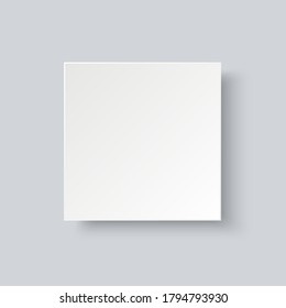 White Paper Square Banner With Drop Shadow. Blank White Paper Square Template Vector