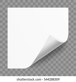 White Paper Sticker Note Memo. EPS10 Vector