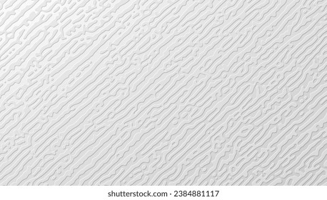 White paper tactile embossed texture. Abstract Turing ornament halftone reaction diffusion psychedelic background. Vector generative algorithm illustration.