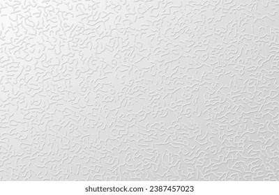 Táctil textura de papel blanco con relieve. Resumen Turing ornamento reacción de medio tono difusión fondo psicodélico. Ilustración del algoritmo generador de vectores.
