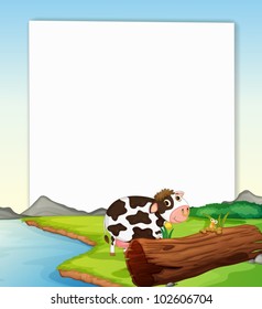 White paper template with a dairy cow