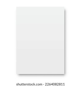 White paper template mockup with shadows on a gray background – stock vector
