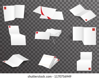 White paper template set different points view mock up design vector illustration