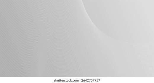 White paper texture with subtle metallic tones and soft gray background. White banner with thin, parallel lines. The lines are curved and create a subtle, organic pattern. Light shines from the top 