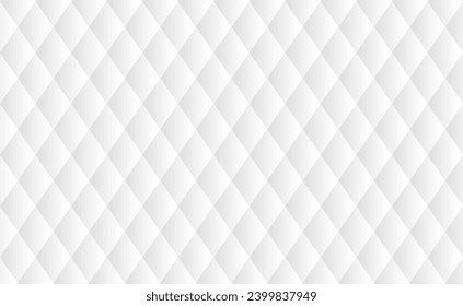 White paper texture vector background. Fabric, cardboard or mattress texture with rhombs. Vector abstract white geometric pattern EPS10