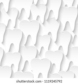 White Paper tooth Seamless Pattern. Abstract illustration Background.