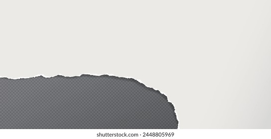 El papel blanco con borde rasgado y sombra suave están en el fondo cuadrado para el texto. Ilustración vectorial.