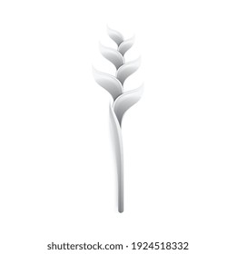 White paper tropical leaves composition with paper crafting goods image vector illustration