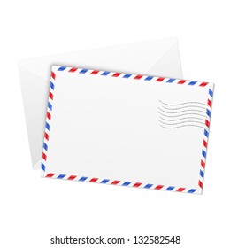 White paper vector airmail envelope