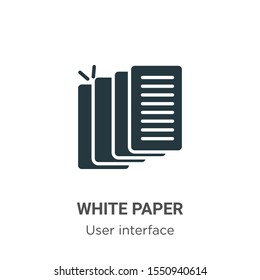 White paper vector icon on white background. Flat vector white paper icon symbol sign from modern user interface collection for mobile concept and web apps design.