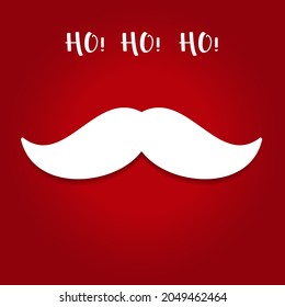 White paper vector Santa's beard with shadow at dark red background