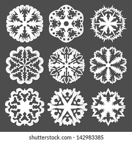 White Paper vector snowflakes