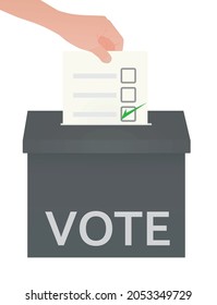 White paper in voting box. vector illustration