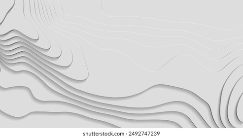 White paper wave geometric banner futuristic technology modern background. Abstract white shiny wave background. Vector illustration