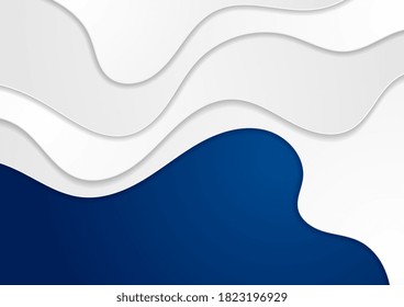 White Paper Wellen auf dunkelblauem Hintergrund, Corporate Vektordesign