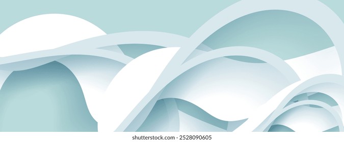 white papercut abstract shapes background