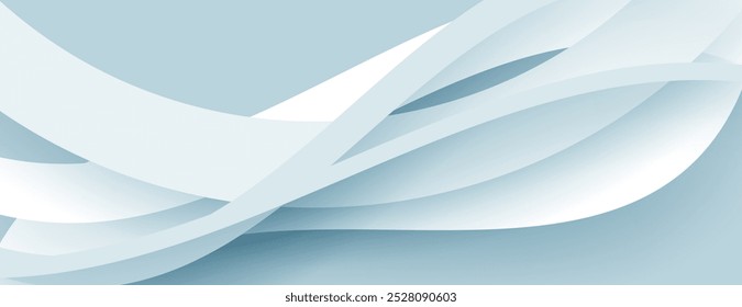 white papercut wavy shapes abstract background