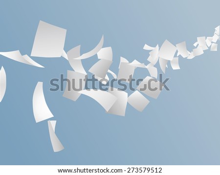 white papers flying on sky