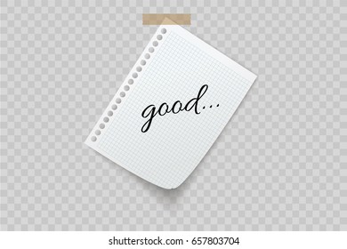 white papers, leaves for the label ready for Your message. Vector illustration.