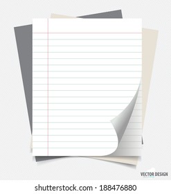White papers, ready for your message. Vector illustration.