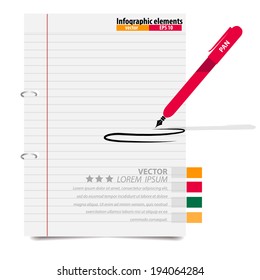 White Papers ready for your message,Vector illustration.