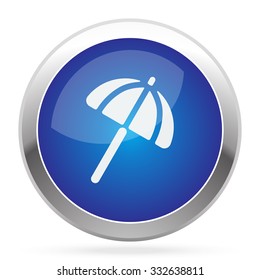White Parasol icon on blue web app button