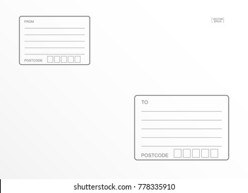 White parcel paper with blank area for address. Abstract background for online delivery. Vector illustration.