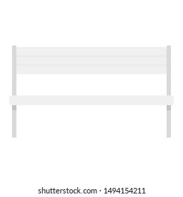 White park bench icon. Flat illustration of white park bench vector icon for web design