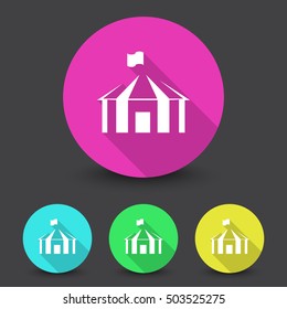 White Party Tent icon in different colors set