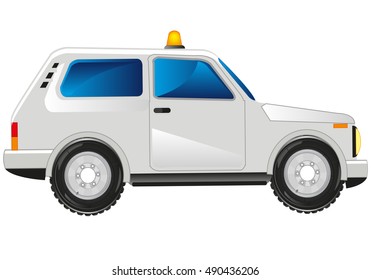 White passenger car