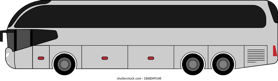 White passenger tourist bus icon on white background