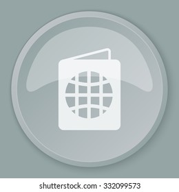 White Passport icon on grey web button