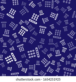 Icono de protección con contraseña blanca y acceso a la seguridad aislado sin problemas en fondo azul. Seguridad, protección, concepto de privacidad.  Ilustración vectorial