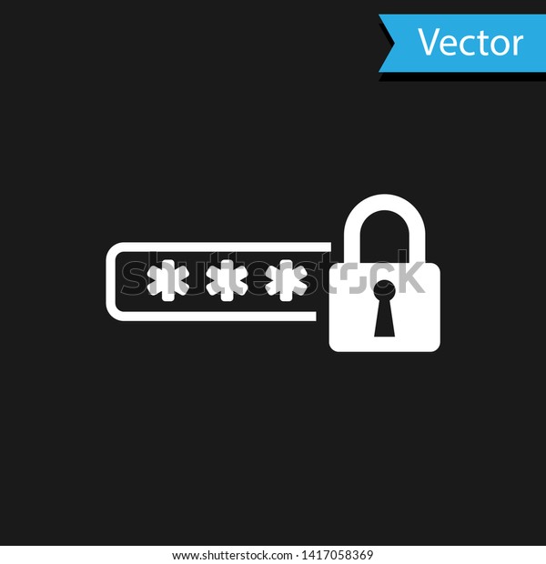 White Password Protection Safety Access Icon Stock Vector Royalty Free