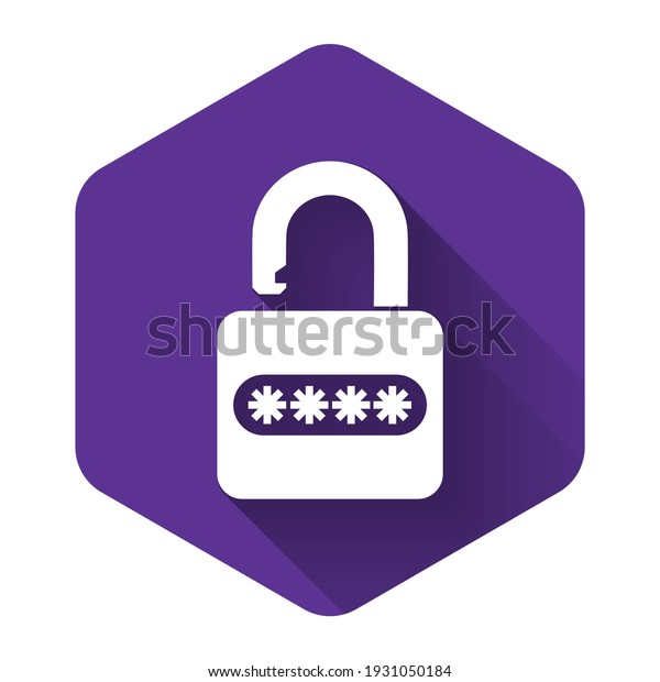 White Password Protection Safety Access Icon Stock Vector Royalty Free