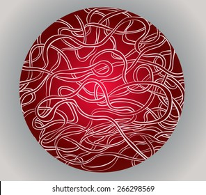 White pasta, caught in a red circle.