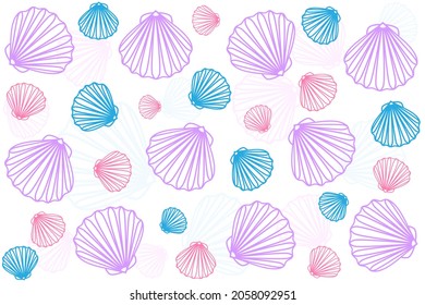 White pattern with colored seashells