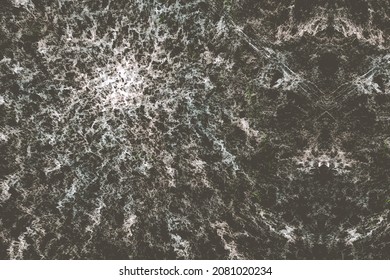Patrón blanco de curvas de ondas de línea sobre un fondo negro. Resumen de imagen vectorial.
