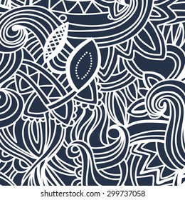 White Pattern Doodles - Decorative Sketchy Notebook Design- Hand-Drawn Vector Illustration Background. EPS