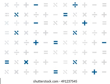 White Pattern Made Of Calculation Symbols