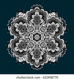 White pattern on blue and white background 