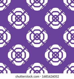 White pattern on lilac background. Seamless modern stylish texture.