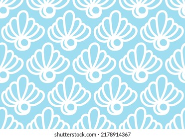 white pattern on a seamless blue background,Seamless vector background. Blue and white ornament