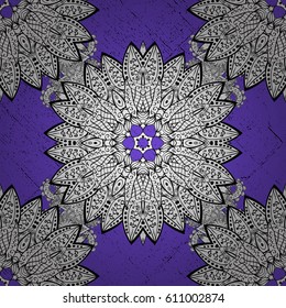White pattern on violet background with white elements. Vector geometric background. For your design, wallpaper. White color illustration.