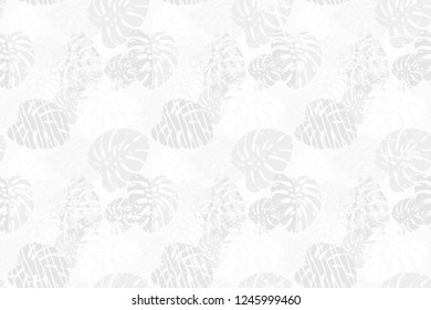 white pattern with plant leaves.