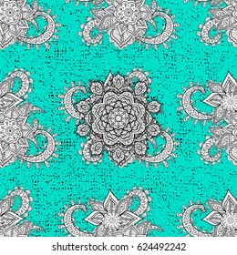 White pattern. Vector white floral ornament brocade textile pattern.