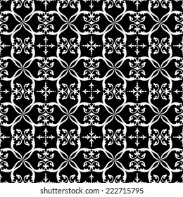 White patterned net lace on black background