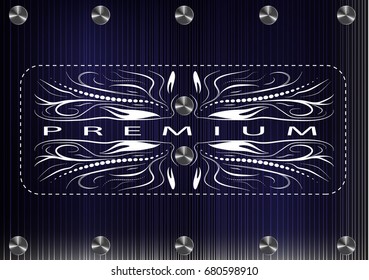 White patterns on a blue background. The inscription "premium"