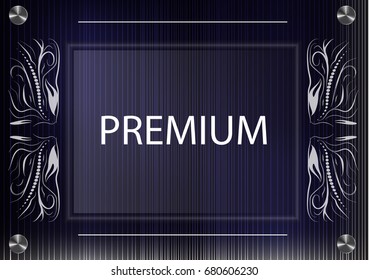 White patterns on a blue background. The inscription "premium"