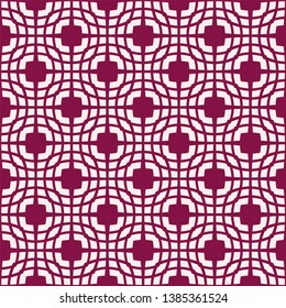 White patterns on dark red background. Seamless pattern. Abstract vector background.